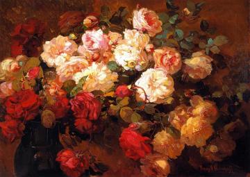 A Bouquet Of Roses Artwork by Franz Bischoff