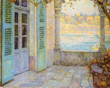 The Terrace Door On The Shore Of Villefranche-sur-mer Artwork by Henri Le Sidaner