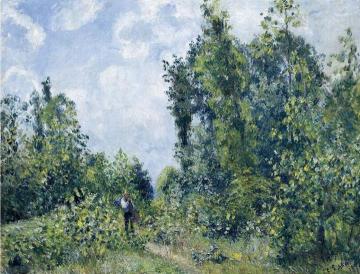 Wanderer near the Wood Artwork by Camille Pissarro
