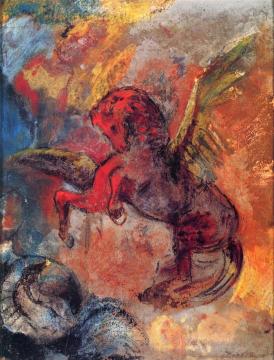 Pegasus and the Hydra Artwork by Odilon Redon