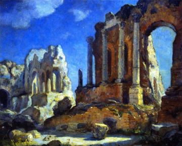 Greco-Roman Theater at Night, Taormina, Sicily Artwork by Colin Campbell Cooper