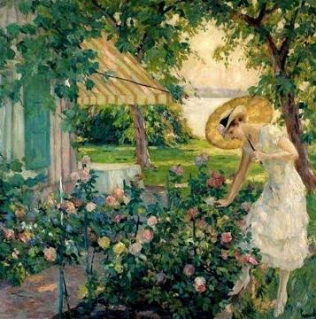 In The Rose Garden Artwork by Edward Cucuel