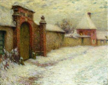 Le Portail Niege, Gerberoy Artwork by Henri Le Sidaner
