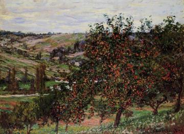 Apple Trees near Vetheuil Artwork by Claude Oscar Monet