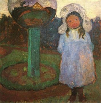 Girl in the garden near the crystal ball Artwork by Paula Modersohn-Becker