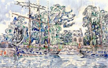 Paimpol, the Fanny Crossfield and the Cathrin at Dock Artwork by Paul Signac