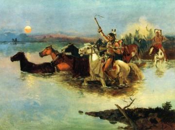 Crossing the Range Artwork by Charles Marion Russell