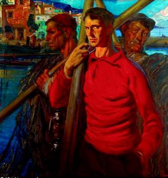 Hombres Pescadores Artwork by Jose Bardasano Baos
