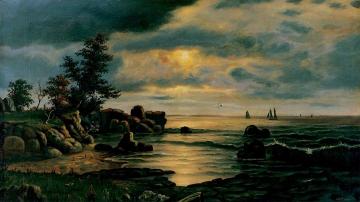 Seascape At Dusk Artwork by Levi Wells Prentice