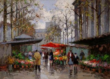 Marche Des Fleurs A La Madeleine Artwork by Edouard Léon Cortes
