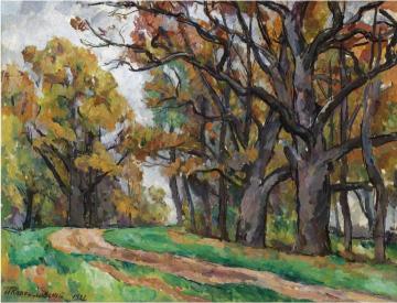 A Road in Autumn Artwork by Pyotr Konchalovsky