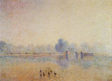 The Serpentine, Hyde Park, Fog Effect Artwork by Camille Pissarro