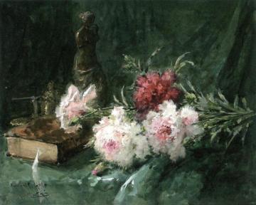 Still Life with Carnations Artwork by Pierre Eugène Montézin