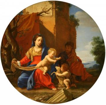 The Holy Family With The Infant Saint John The Baptist Artwork by Simon Vouet