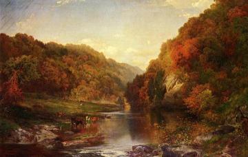 Autumn on the Wissahickon Artwork by Thomas Moran