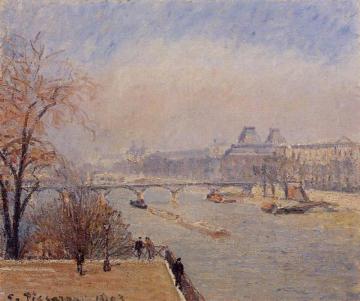 The Louvre - March Mist Artwork by Camille Pissarro