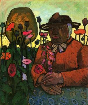 Old Peasant Woman in the Garden Artwork by Paula Modersohn-Becker