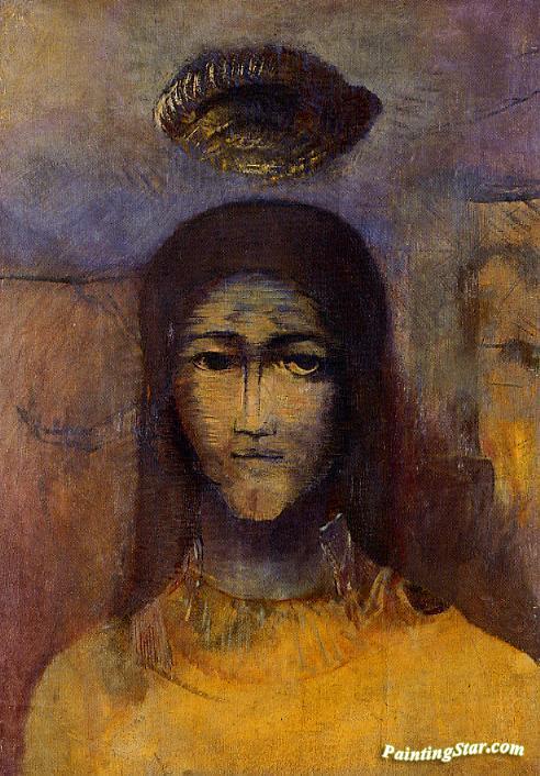 Mysterious Head Artwork by Odilon Redon
