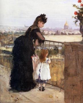 Woman and Child on a Balcony Artwork by Berthe Morisot