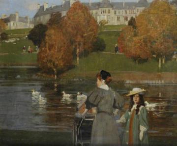 Nursemaid In Kelvingrove Park Artwork by George Henry