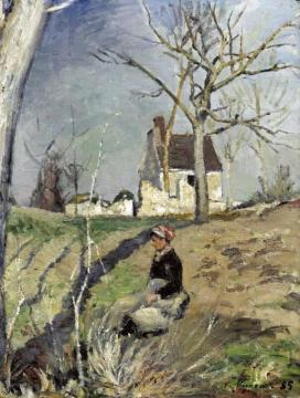 Farmer`s Wife Near The House Artwork by Victor Vignon