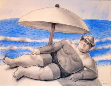 The Beach Artwork by Fernando Botero