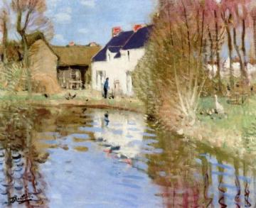 Farm by the Water Artwork by Pierre Eugène Montézin