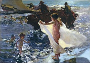 Bathing Time Artwork by Joaquin Sorolla y Bastida