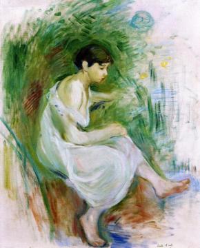 Bather in a Chemise Artwork by Berthe Morisot