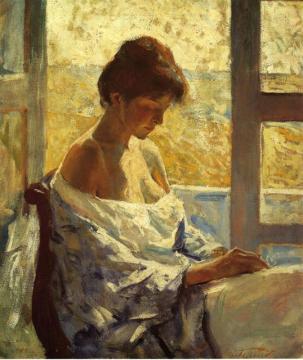 By The Window Artwork by Charles W. Hawthorne