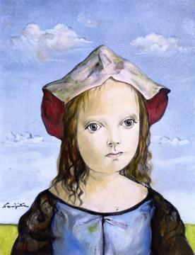 Little Girl with Blue Sky Artwork by Tsuguharu Foujita