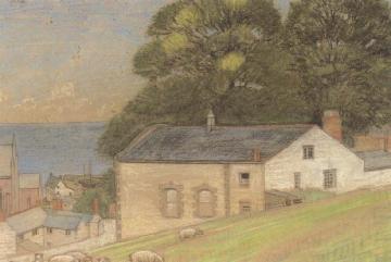 Grazing Sheep, Watchet, Somerset Artwork by Joseph Edward Southall