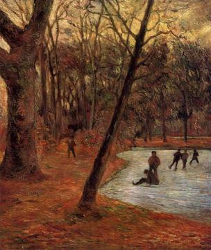 Skaters in Fredericksberg Park Artwork by Paul Gauguin