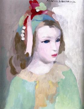 Young Girl with Flowers and Pearls in Her Hair Artwork by Marie Laurencin
