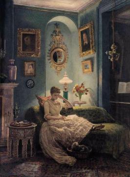 An Evening at Home Artwork by Sir Edward John Poynter
