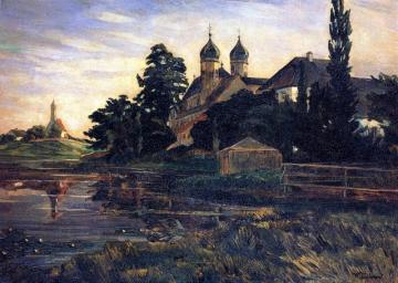Seeon Monastery With Boat House Artwork by Wilhelm Trübner