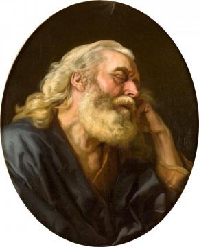 Sleeping Old Man Artwork by Joseph Marie Vien