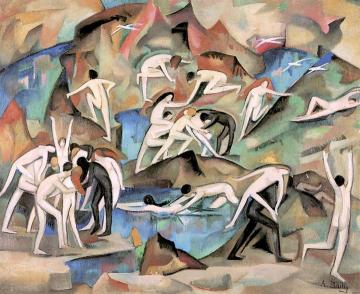 Bacchanale among the Rocks Artwork by Alice Bailly
