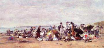Beach Scene at Trouville Artwork by Eugène-Louis Boudin