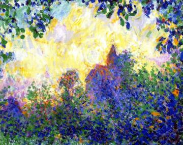 Giverny Church, Sunset Artwork by Theodore Earl Butler