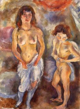 Two Standing Nudes Artwork by Jules Pascin