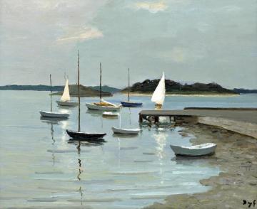 Boats, Morning Artwork by Marcel Dyf