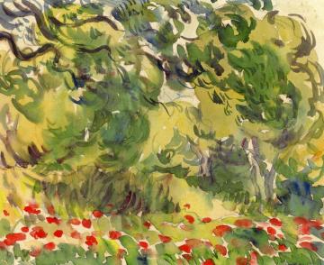 Flowery Undergrowth Artwork by Louis Valtat