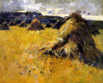 Haystacks at Sunset Artwork by Dawson Dawson-Watson