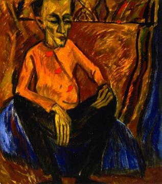 Man In Brown Artwork by Erich Heckel