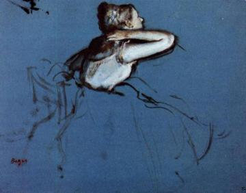 Seated Dancer in Profile Artwork by Edgar Degas