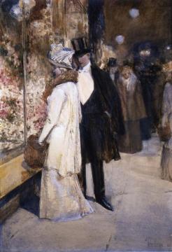 A New Year's Nocturne, New York Artwork by Frederick Childe Hassam