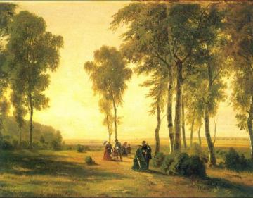 Landscape With Walking Artwork by Ivan Ivanovich Shishkin