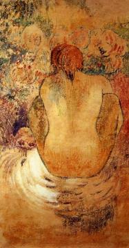 Crouching Marquesan Woman See From The Back Artwork by Paul Gauguin