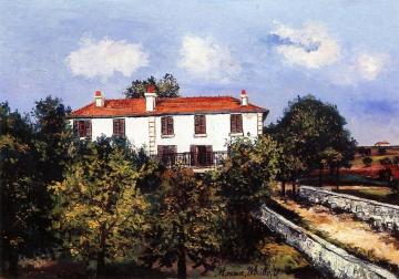 White House in the Countryside Artwork by Maurice Utrillo